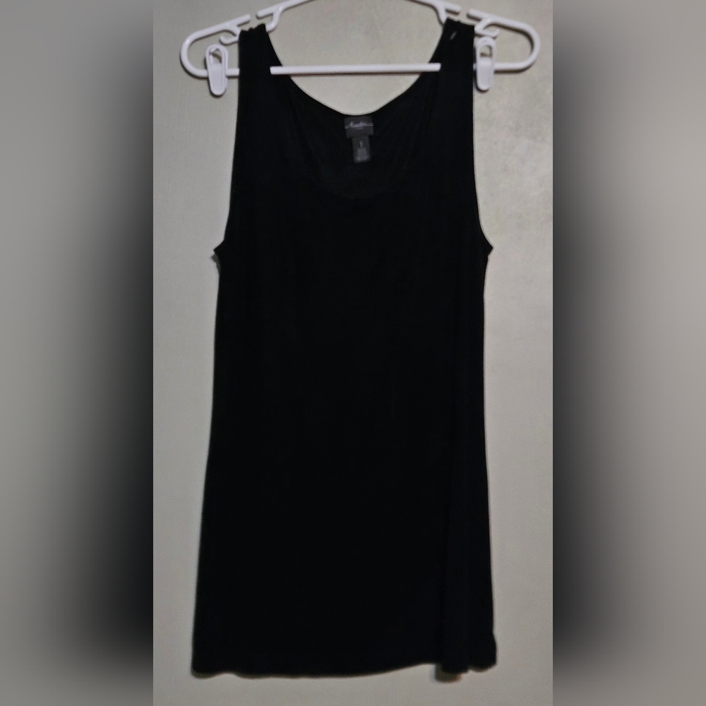 💛🩷Chicos Travelers Sleeveless Wrinkle Resistant Tank Top Size 1‎ Black💜💛